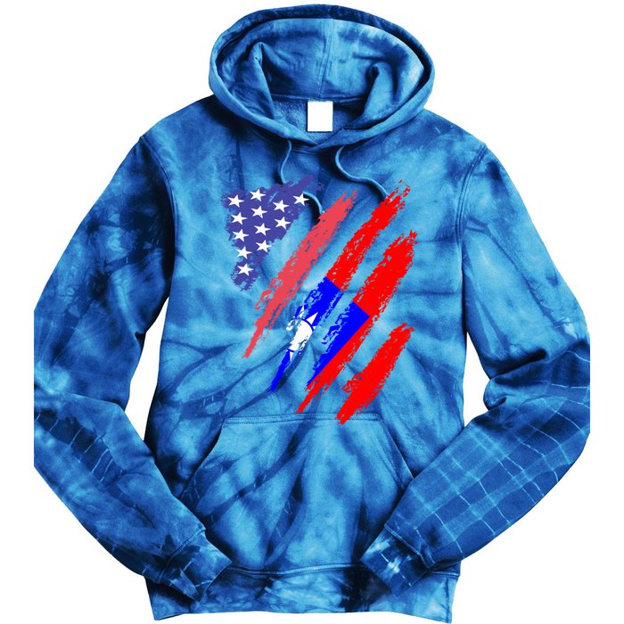 Taiwanese American Patriot Grown Heart Flag Stripes Gift Tie Dye Hoodie