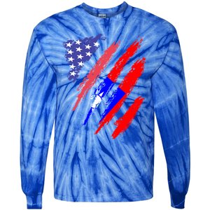 Taiwanese American Patriot Grown Heart Flag Stripes Gift Tie-Dye Long Sleeve Shirt