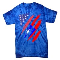 Taiwanese American Patriot Grown Heart Flag Stripes Gift Tie-Dye T-Shirt