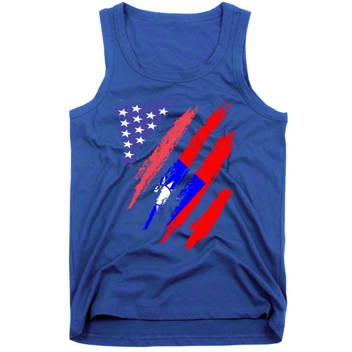 Taiwanese American Patriot Grown Heart Flag Stripes Gift Tank Top