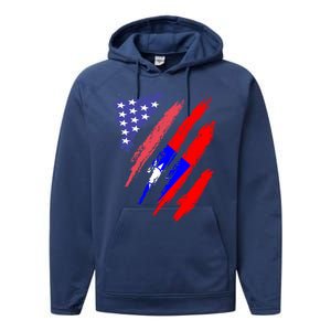 Taiwanese American Patriot Grown Heart Flag Stripes Gift Performance Fleece Hoodie