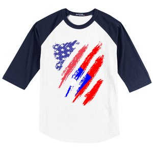 Taiwanese American Patriot Grown Heart Flag Stripes Gift Baseball Sleeve Shirt