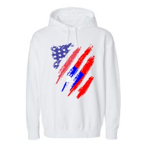 Taiwanese American Patriot Grown Heart Flag Stripes Gift Garment-Dyed Fleece Hoodie