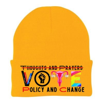 Thoughts And Prayers Vote Policy And Change Equality Rights Knit Cap Winter Beanie