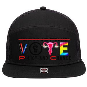 Thoughts And Prayers Vote Policy And Change Equality Rights 7 Panel Mesh Trucker Snapback Hat