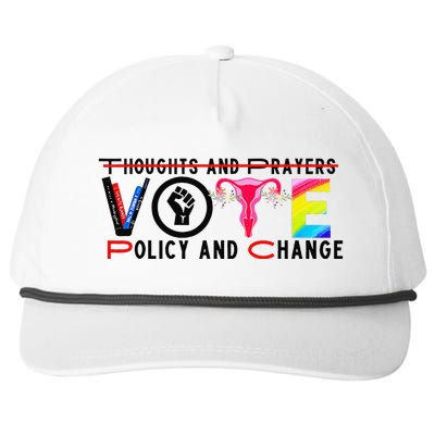 Thoughts And Prayers Vote Policy And Change Equality Rights Snapback Five-Panel Rope Hat