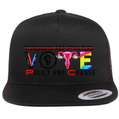 Thoughts And Prayers Vote Policy And Change Equality Rights Flat Bill Trucker Hat