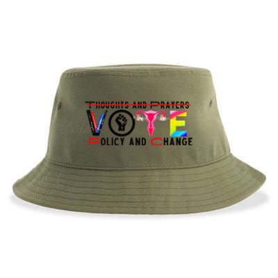 Thoughts And Prayers Vote Policy And Change Equality Rights Sustainable Bucket Hat