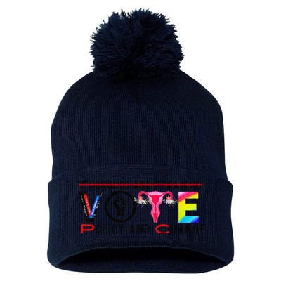 Thoughts And Prayers Vote Policy And Change Equality Rights Pom Pom 12in Knit Beanie