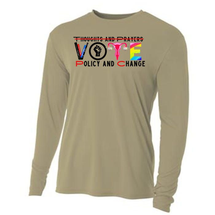 Thoughts And Prayers Vote Policy And Change Equality Rights Cooling Performance Long Sleeve Crew