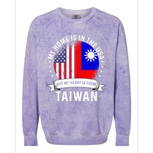 Taiwanese American Patriot Grown Proud Home Usa Flags Gift Colorblast Crewneck Sweatshirt