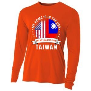 Taiwanese American Patriot Grown Proud Home Usa Flags Gift Cooling Performance Long Sleeve Crew