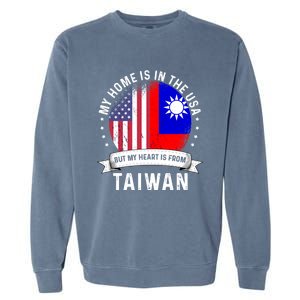 Taiwanese American Patriot Grown Proud Home Usa Flags Gift Garment-Dyed Sweatshirt