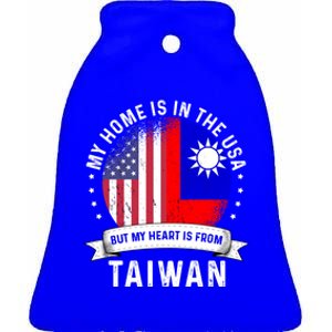 Taiwanese American Patriot Grown Proud Home Usa Flags Gift Ceramic Bell Ornament