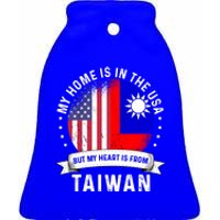 Taiwanese American Patriot Grown Proud Home Usa Flags Gift Ceramic Bell Ornament