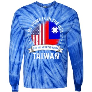 Taiwanese American Patriot Grown Proud Home Usa Flags Gift Tie-Dye Long Sleeve Shirt