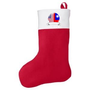 Taiwanese American Patriot Grown Proud Home Usa Flags Gift Felt Holiday Christmas Stocking