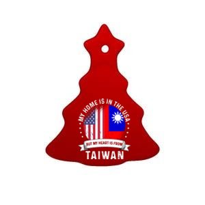 Taiwanese American Patriot Grown Proud Home Usa Flags Gift Ceramic Tree Ornament