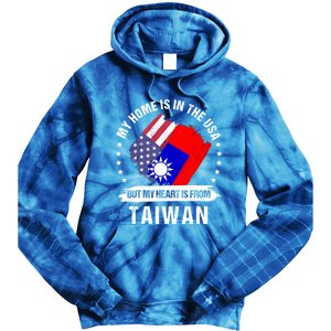 Taiwanese American Patriot Grown Proud My Heart Is From Great Gift Tie Dye Hoodie