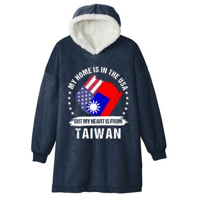 Taiwanese American Patriot Grown Proud My Heart Is From Great Gift Hooded Wearable Blanket