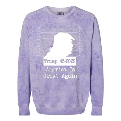 Trump Arrested Prisoner Jail Mug Shot Colorblast Crewneck Sweatshirt