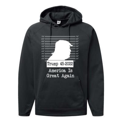 Trump Arrested Prisoner Jail Mug Shot Performance Fleece Hoodie