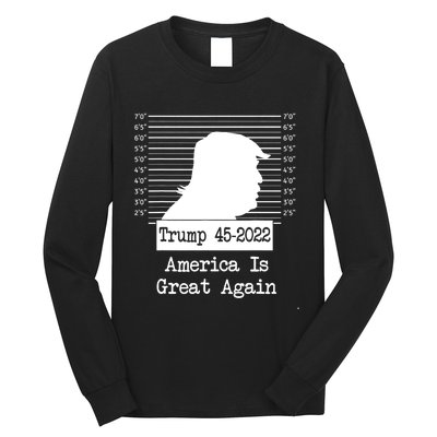 Trump Arrested Prisoner Jail Mug Shot Long Sleeve Shirt