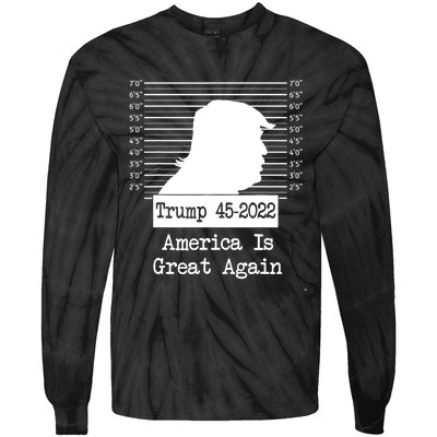 Trump Arrested Prisoner Jail Mug Shot Tie-Dye Long Sleeve Shirt