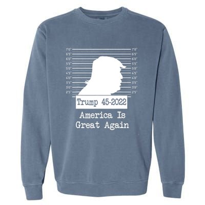 Trump Arrested Prisoner Jail Mug Shot Garment-Dyed Sweatshirt