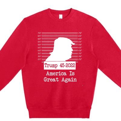 Trump Arrested Prisoner Jail Mug Shot Premium Crewneck Sweatshirt