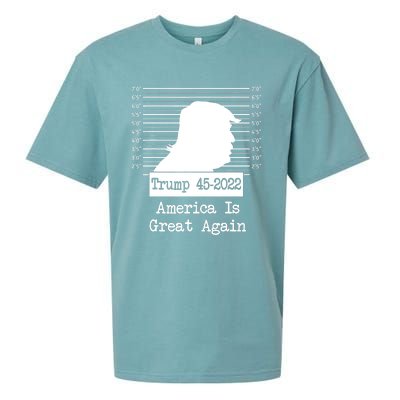 Trump Arrested Prisoner Jail Mug Shot Sueded Cloud Jersey T-Shirt