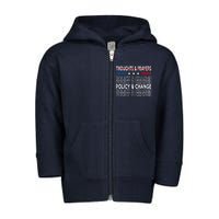 Thoughts And Prayers Policy And Change Toddler Zip Fleece Hoodie