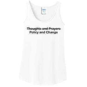 Thoughts And Prayers, Policy And Change Ladies Essential Tank