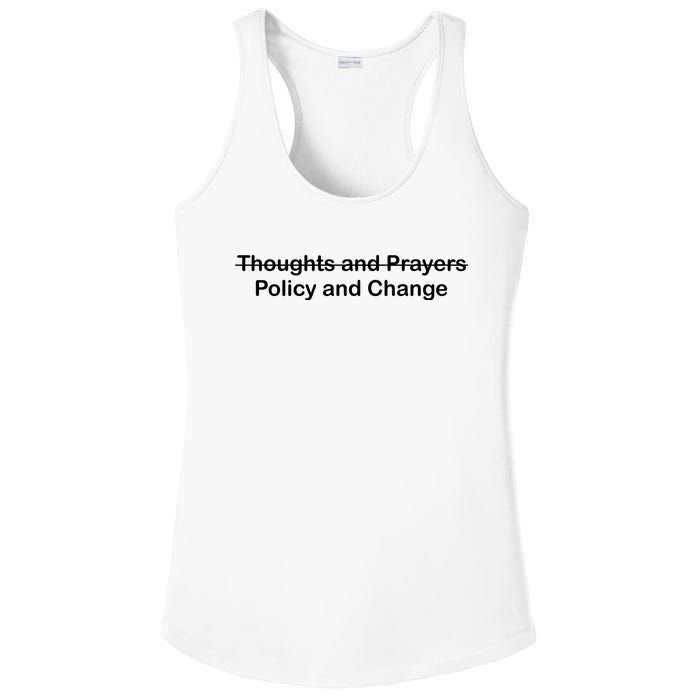 Thoughts And Prayers, Policy And Change Ladies PosiCharge Competitor Racerback Tank