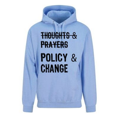 Thoughts And Prayers Policy And Change Unisex Surf Hoodie