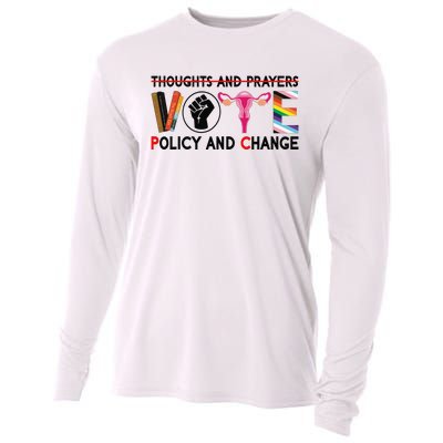 Thoughts And Prayers Vote Policy And Change Equality Rights  Cooling Performance Long Sleeve Crew