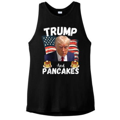 Trump And Pancakes Funny Political Donald Trump 2024 Ladies PosiCharge Tri-Blend Wicking Tank