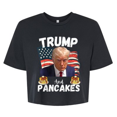 Trump And Pancakes Funny Political Donald Trump 2024 Bella+Canvas Jersey Crop Tee