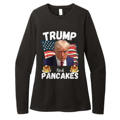 Trump And Pancakes Funny Political Donald Trump 2024 Womens CVC Long Sleeve Shirt