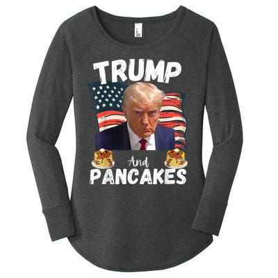 Trump And Pancakes Funny Political Donald Trump 2024 Women's Perfect Tri Tunic Long Sleeve Shirt