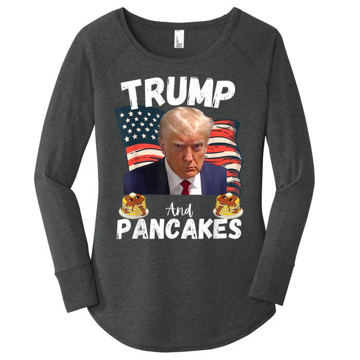 Trump And Pancakes Funny Political Donald Trump 2024 Women's Perfect Tri Tunic Long Sleeve Shirt