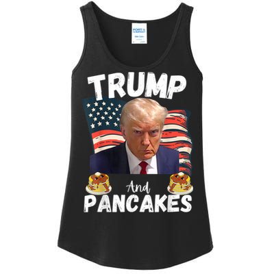 Trump And Pancakes Funny Political Donald Trump 2024 Ladies Essential Tank