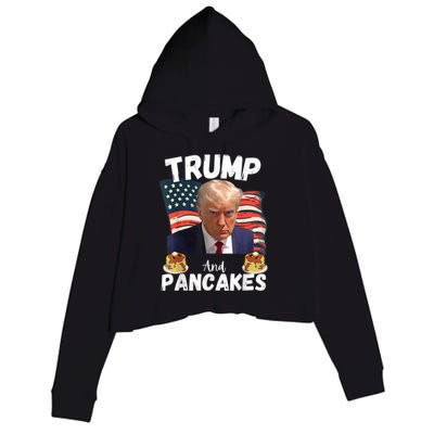 Trump And Pancakes Funny Political Donald Trump 2024 Crop Fleece Hoodie