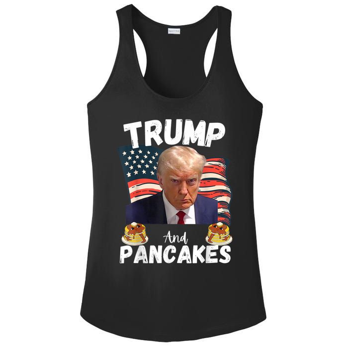 Trump And Pancakes Funny Political Donald Trump 2024 Ladies PosiCharge Competitor Racerback Tank