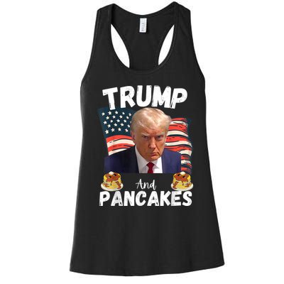 Trump And Pancakes Funny Political Donald Trump 2024 Women's Racerback Tank