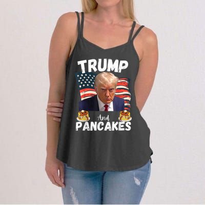 Trump And Pancakes Funny Political Donald Trump 2024 Women's Strappy Tank