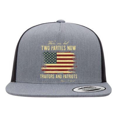 Traitors And Patriots Trump 2024 Republican Conservative Flat Bill Trucker Hat