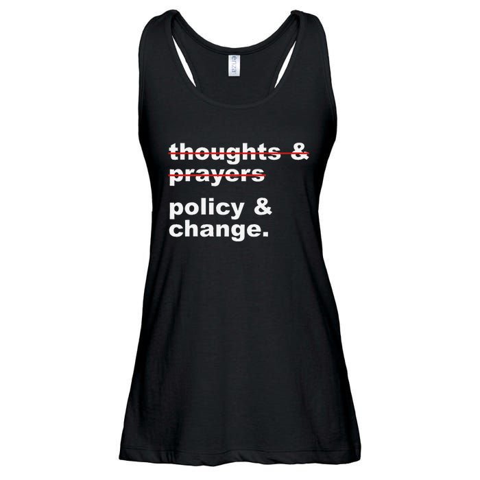 Thoughts And Prayers Policy And Change Human Rights Equality Ladies Essential Flowy Tank