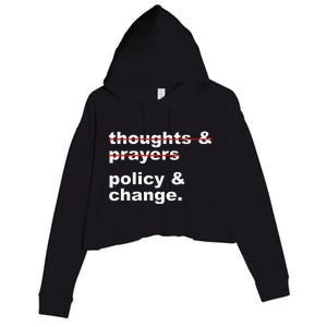 Thoughts And Prayers Policy And Change Human Rights Equality Crop Fleece Hoodie