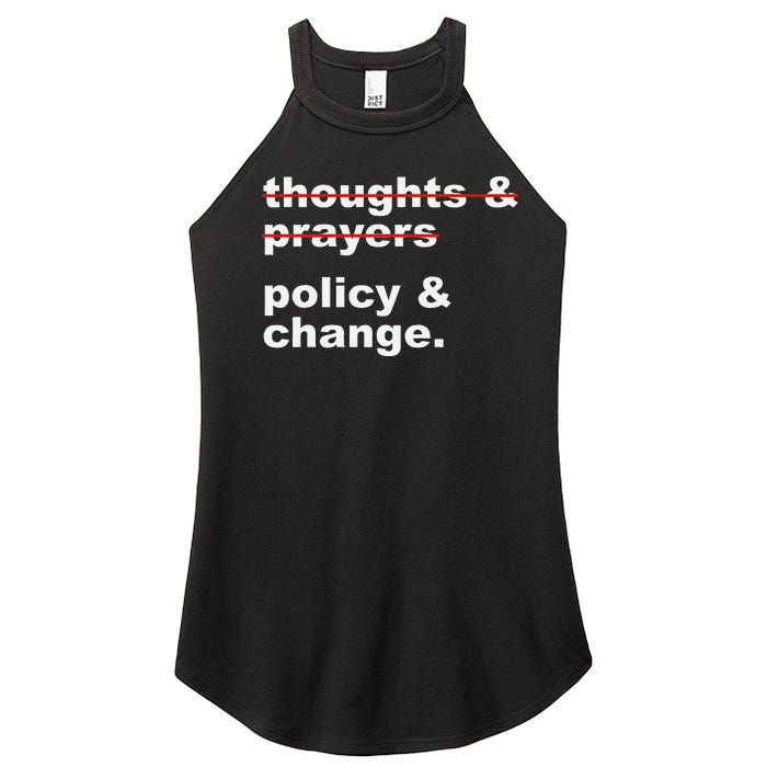 Thoughts And Prayers Policy And Change Human Rights Equality Women's Perfect Tri Rocker Tank